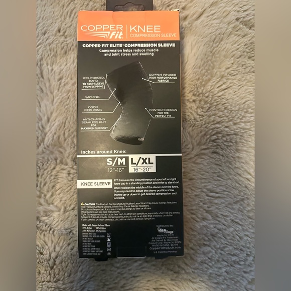 NWT - COPPER FIT ELITE KNEE COMPRESSION SLEEVE - Picture 5 of 6